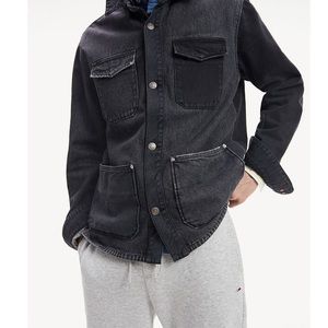 DULUTH TRADING CO. Trucker Charcoal Grey Denim Jacket